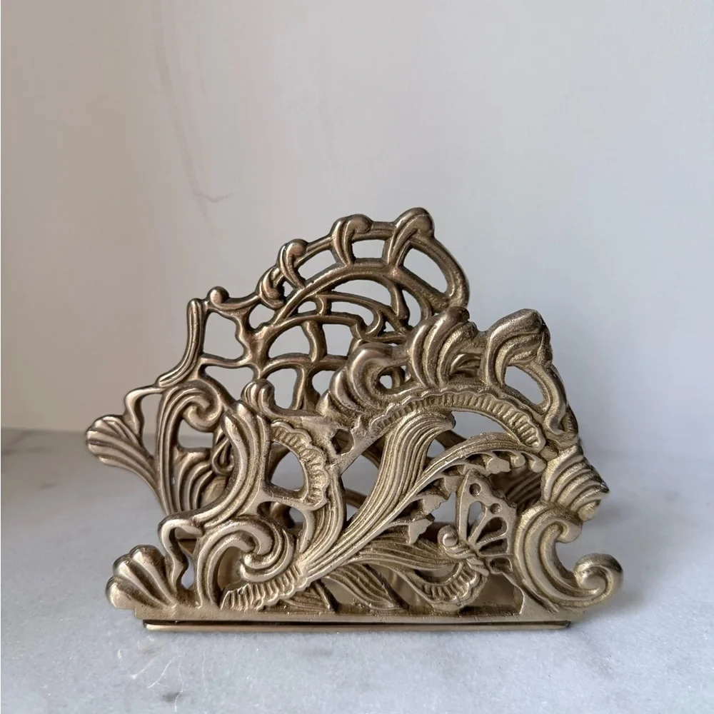 Elegant Gold Metal Napkin Holder